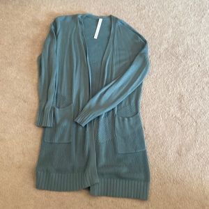 Lululemon Mixed Knit long cardigan L green